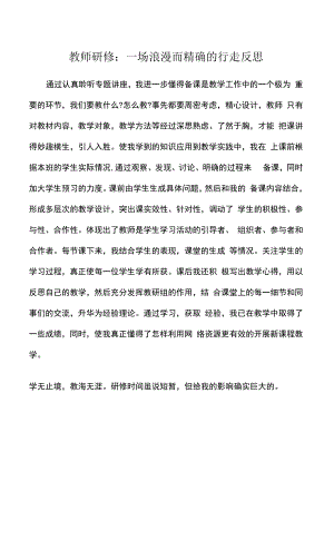 教师研修：一场浪漫而精确的行走反思.docx