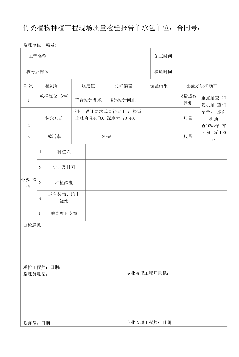 竹类植物种植工程现场质量检验报告单.docx_第1页