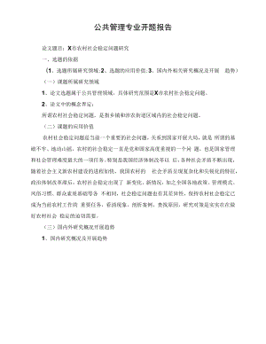 公共管理专业开题报告.docx