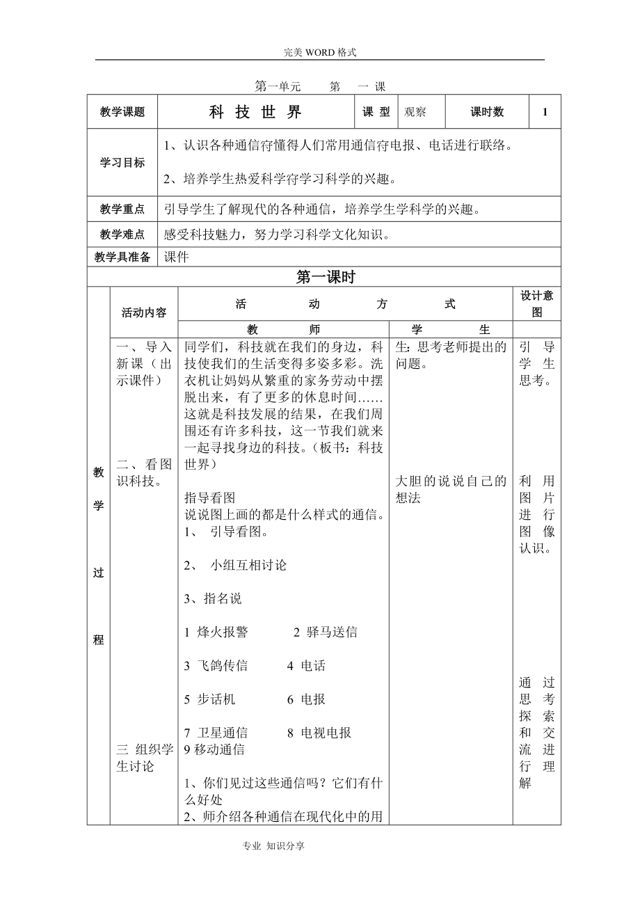 教科版小学科学二年级[下册]科学教学案.doc_第1页