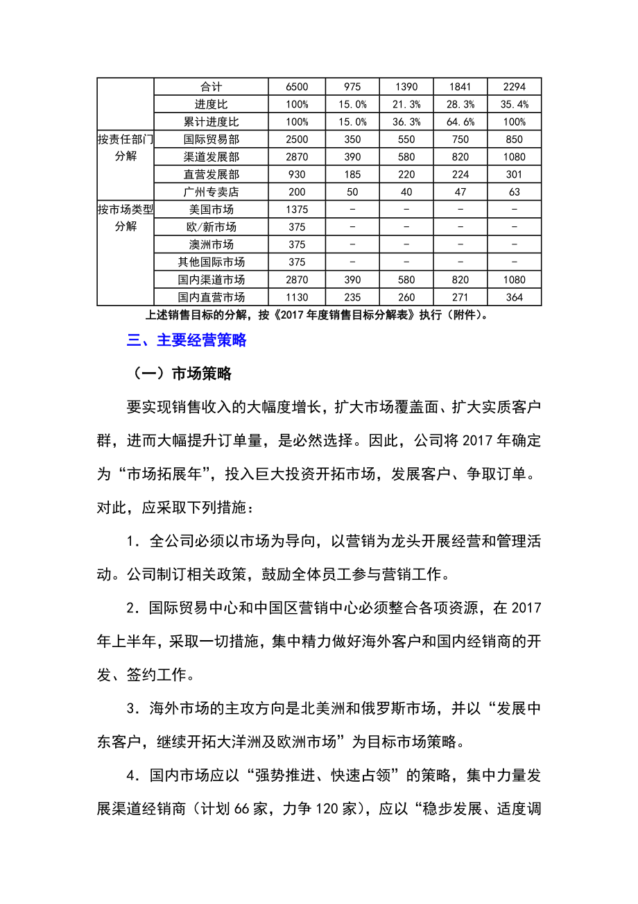 浙江XX公司 2017年企业年度经营计划书.doc_第2页