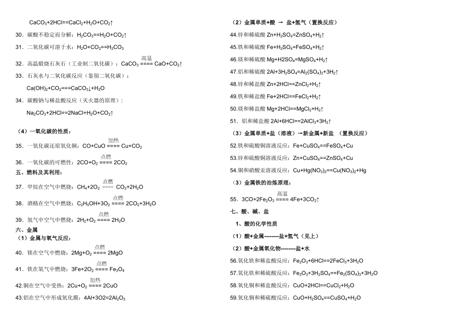 初中化学反应方程式(全).doc_第2页