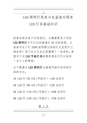 LED照明灯亮度与色温值对照表(5页).doc