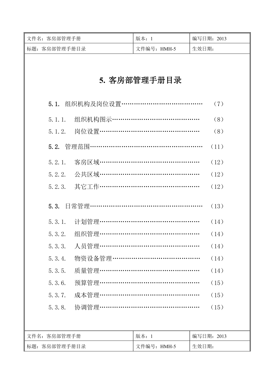 星级酒店管理手册客房部.doc_第1页