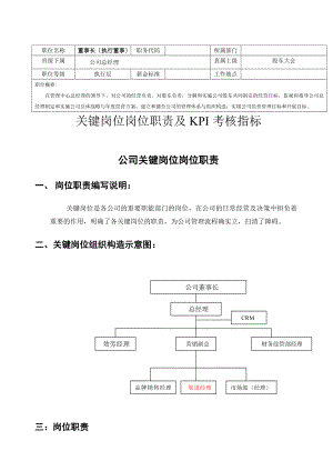 汽车4S店关键岗位岗位职责及KPI考核指标1.doc