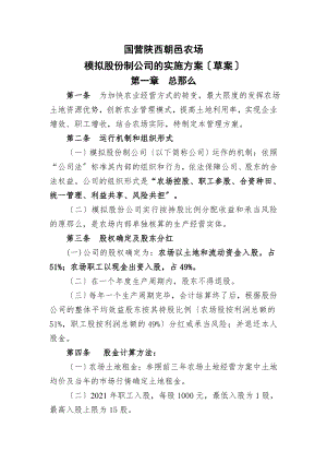 模拟股份制公司的实施方案.doc