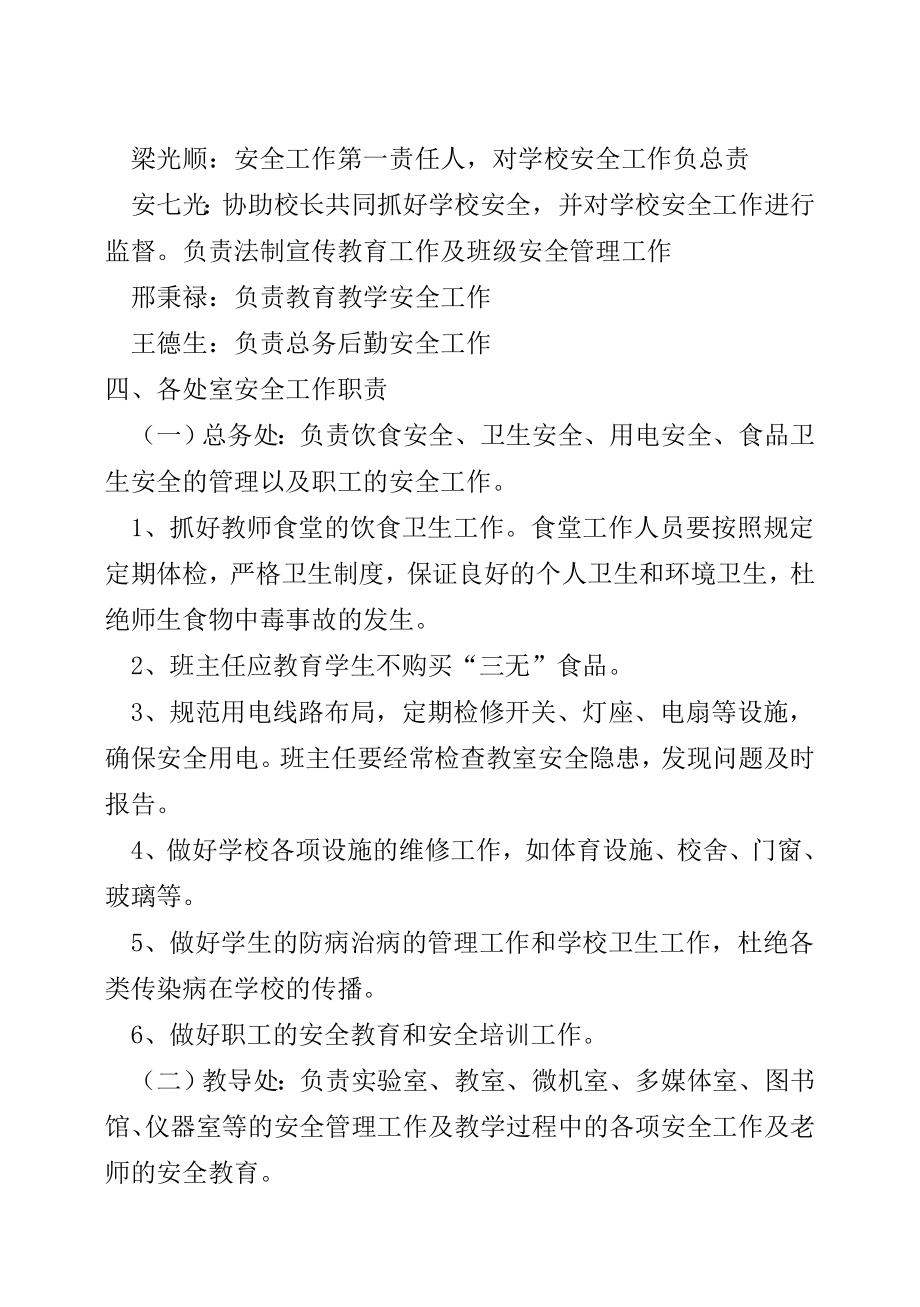 学校安全工作领导小组及成员工作职责分工1.doc_第2页