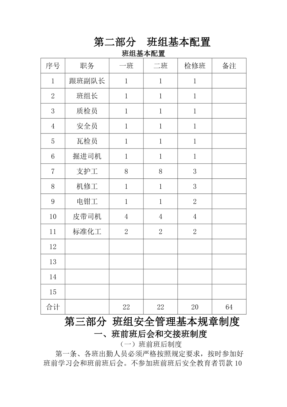 煤矿安全质量标准化区队班组建设班组安全基本规章制度.docx_第2页