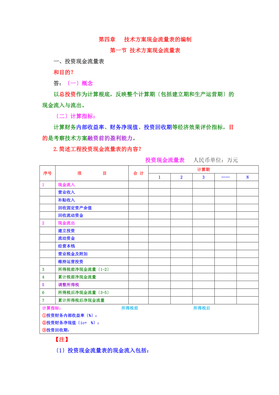 第四章技术方案现金流量表的编制DOC.doc_第1页