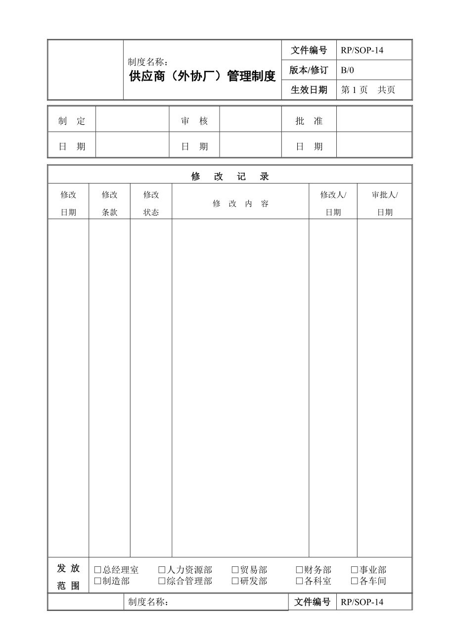 生产企业供应商外协厂管理制度.docx_第1页