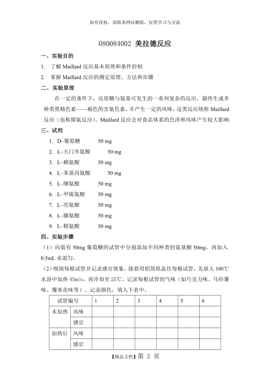 美拉德反应实验讲义.doc_第2页