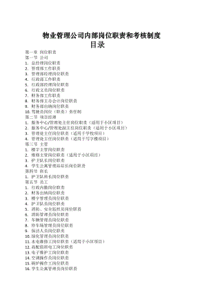 物业管理公司内部岗位职责和考核制度.docx