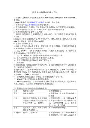 高三一轮复习生物：高考生物易错点归纳（四）.docx