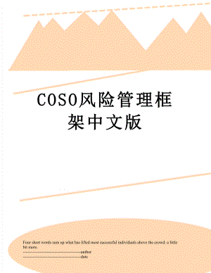 最新COSO风险管理框架中文版.docx