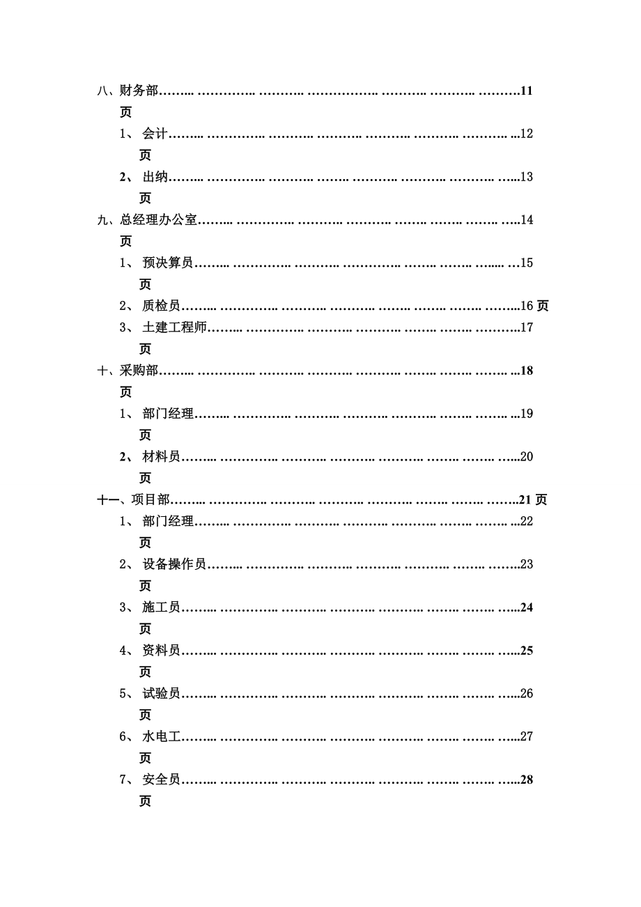 某建设工程公司部门职责及职位说明书 35页.doc_第2页