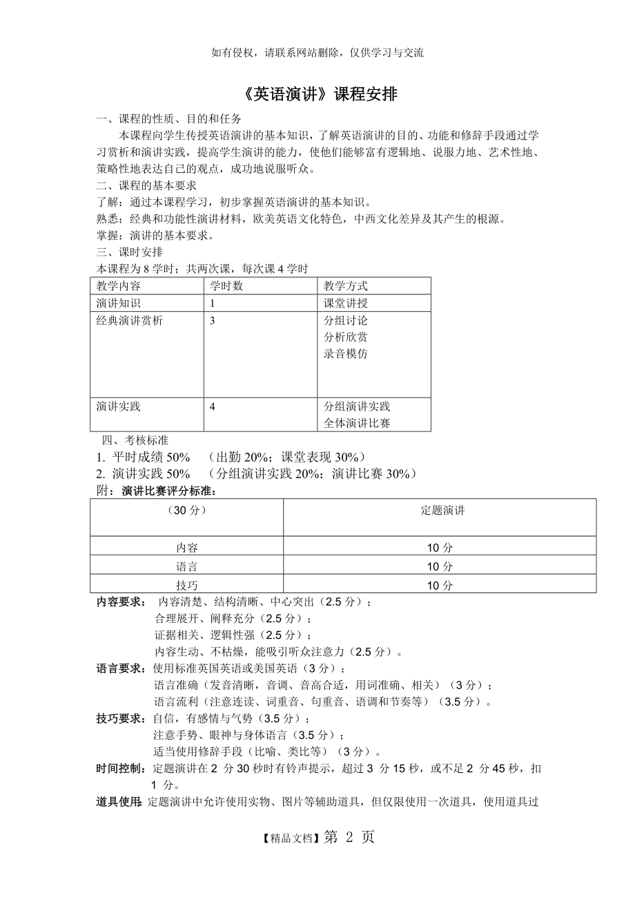 英语演讲课程安排.doc_第2页