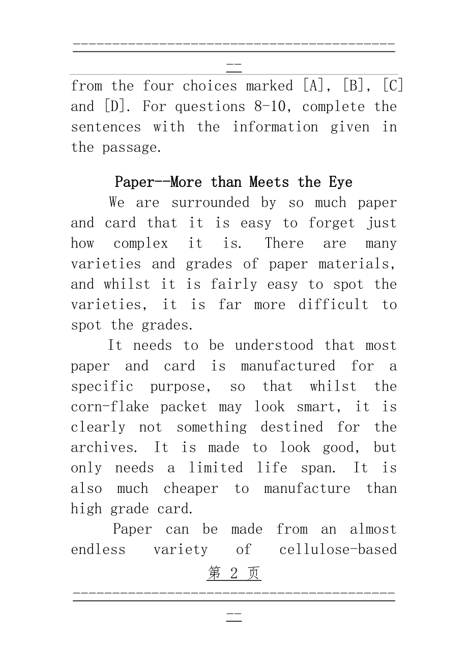 Model Test 2, Band 4——大学英语四级模拟题(93页).doc_第2页