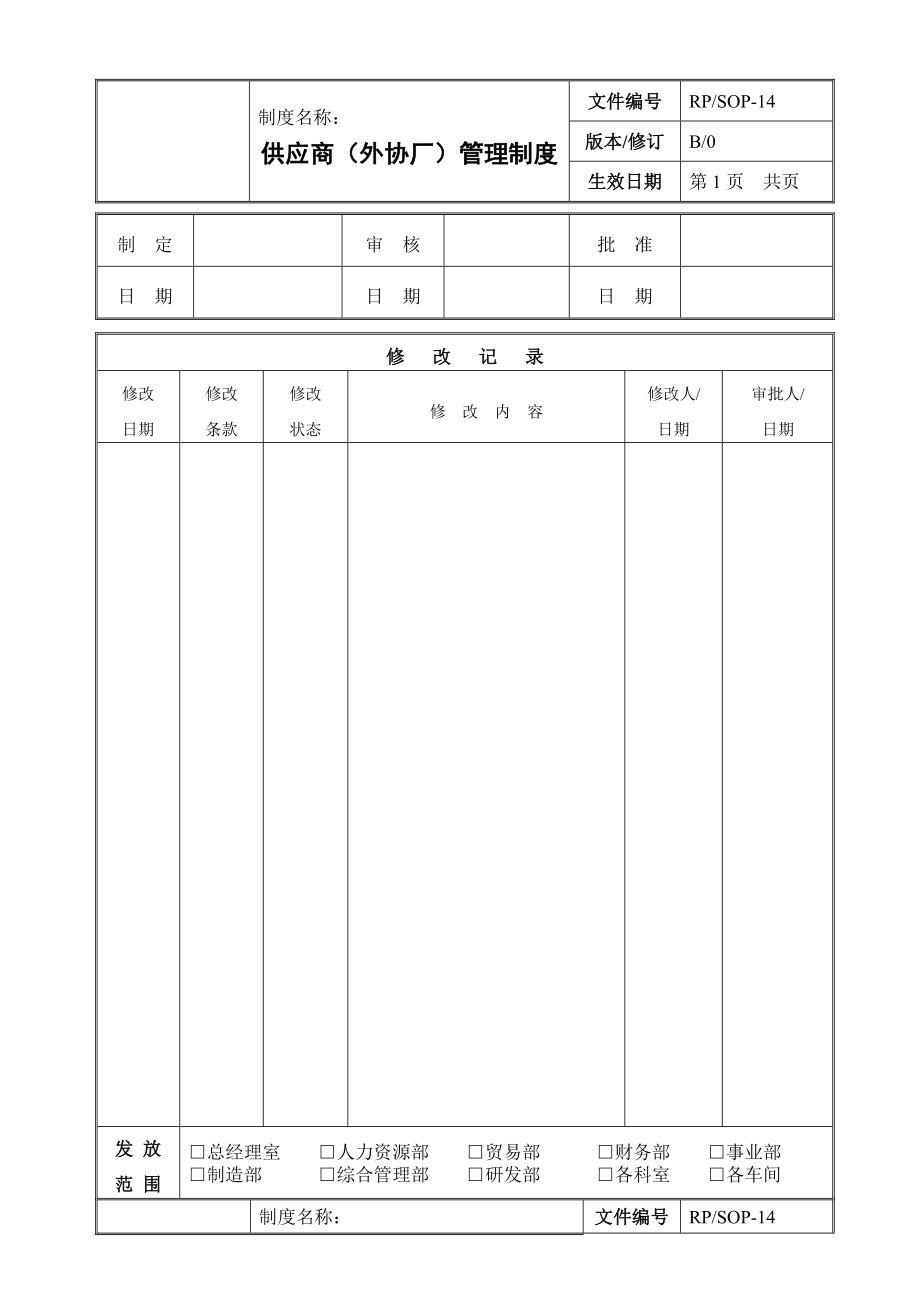 生产企业供应商外协厂管理制度.doc_第1页