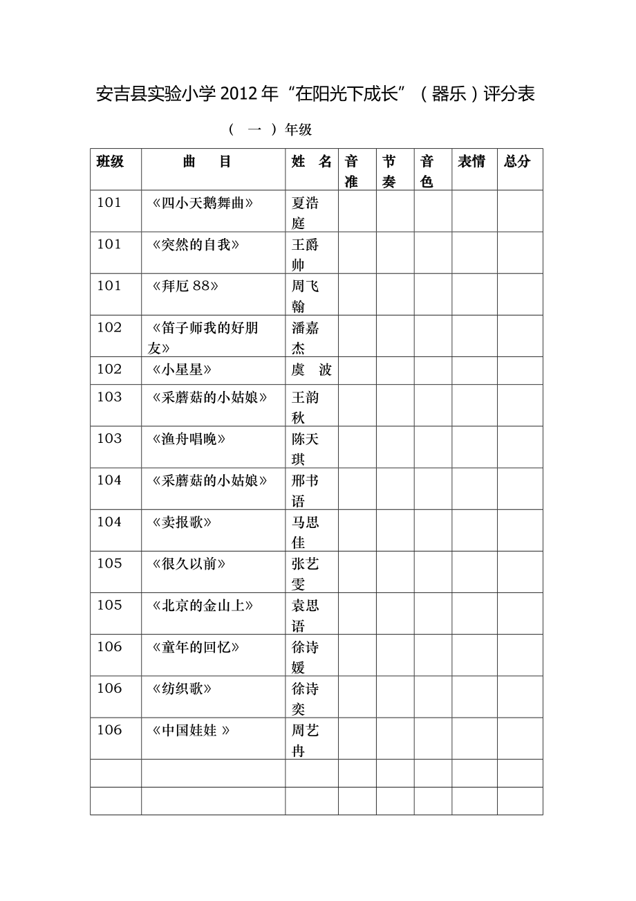 艺术节评分表营销活动策划计划解决方案实用文档.doc_第1页