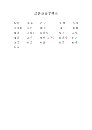 汉语拼音字母表(大小写)发音.doc