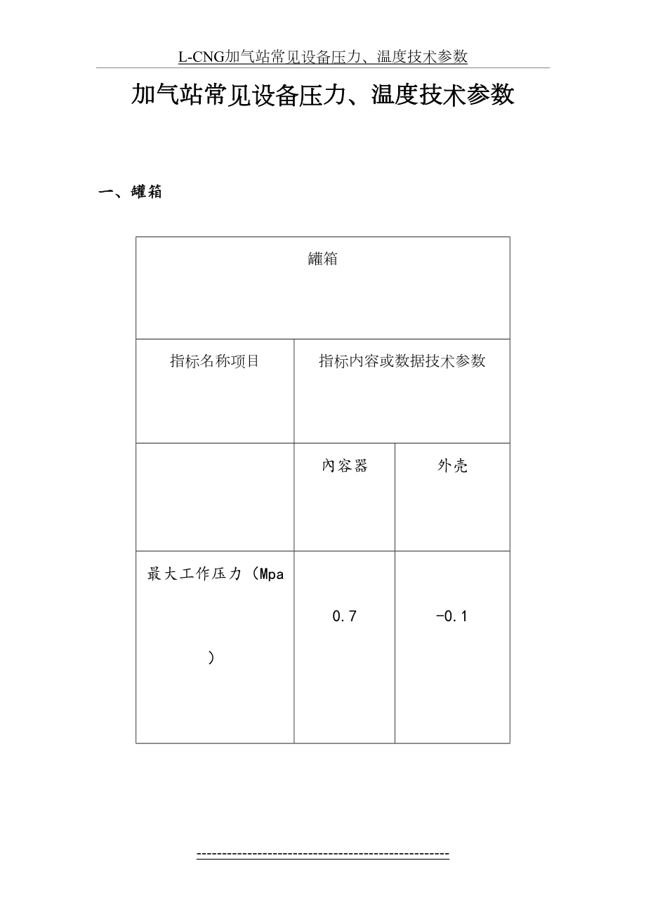 最新L-CNG加气站常见设备压力、温度技术参数.docx_第2页