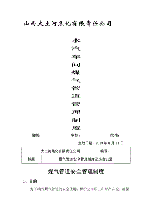 水汽车间煤气管道管理制度.doc