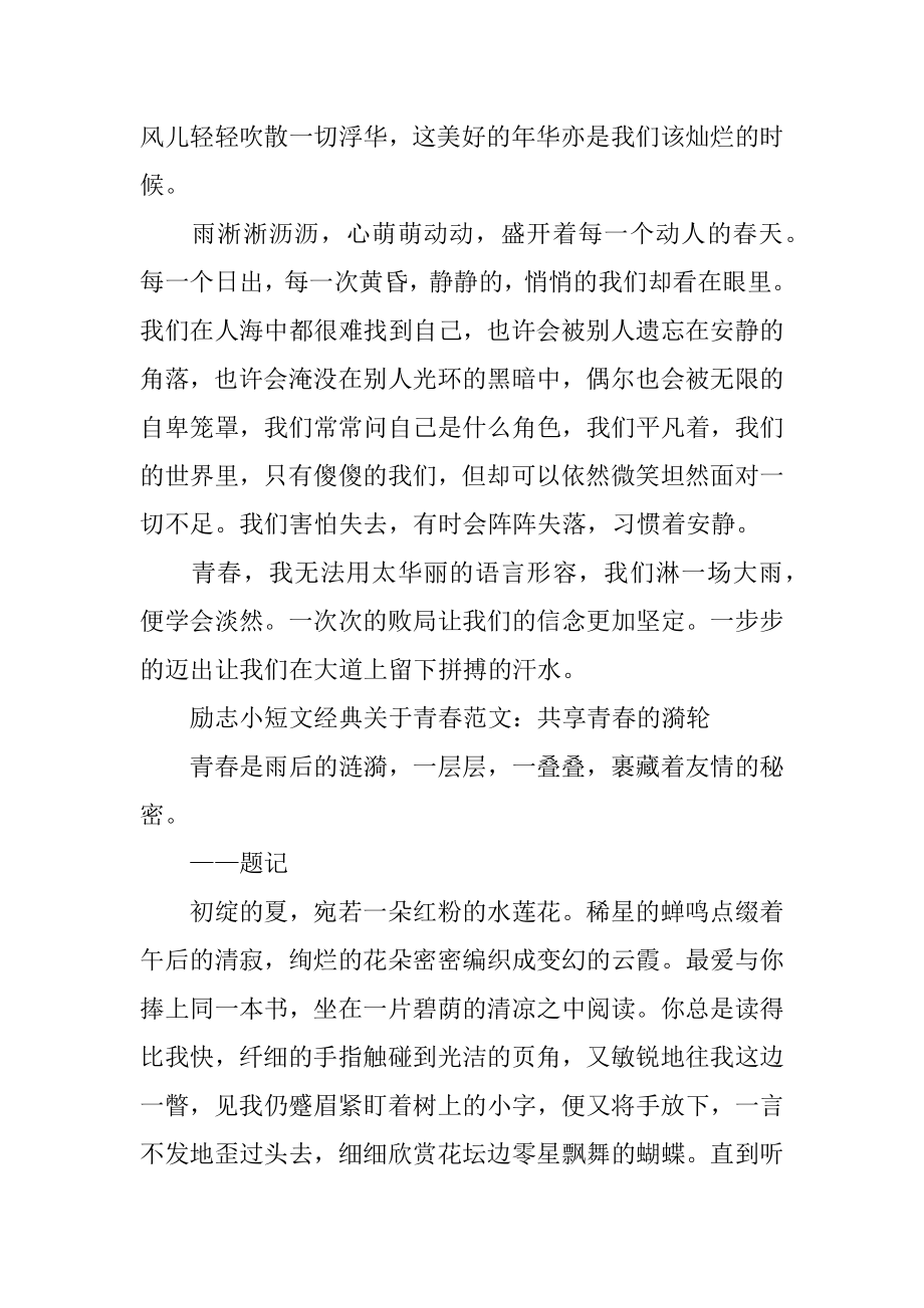 励志小短文经典关于青春范文.docx_第2页