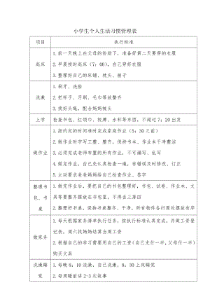 小学生个人生活习惯管理表.doc