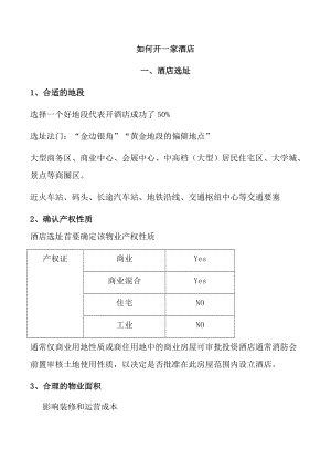 如何开一家酒店.doc