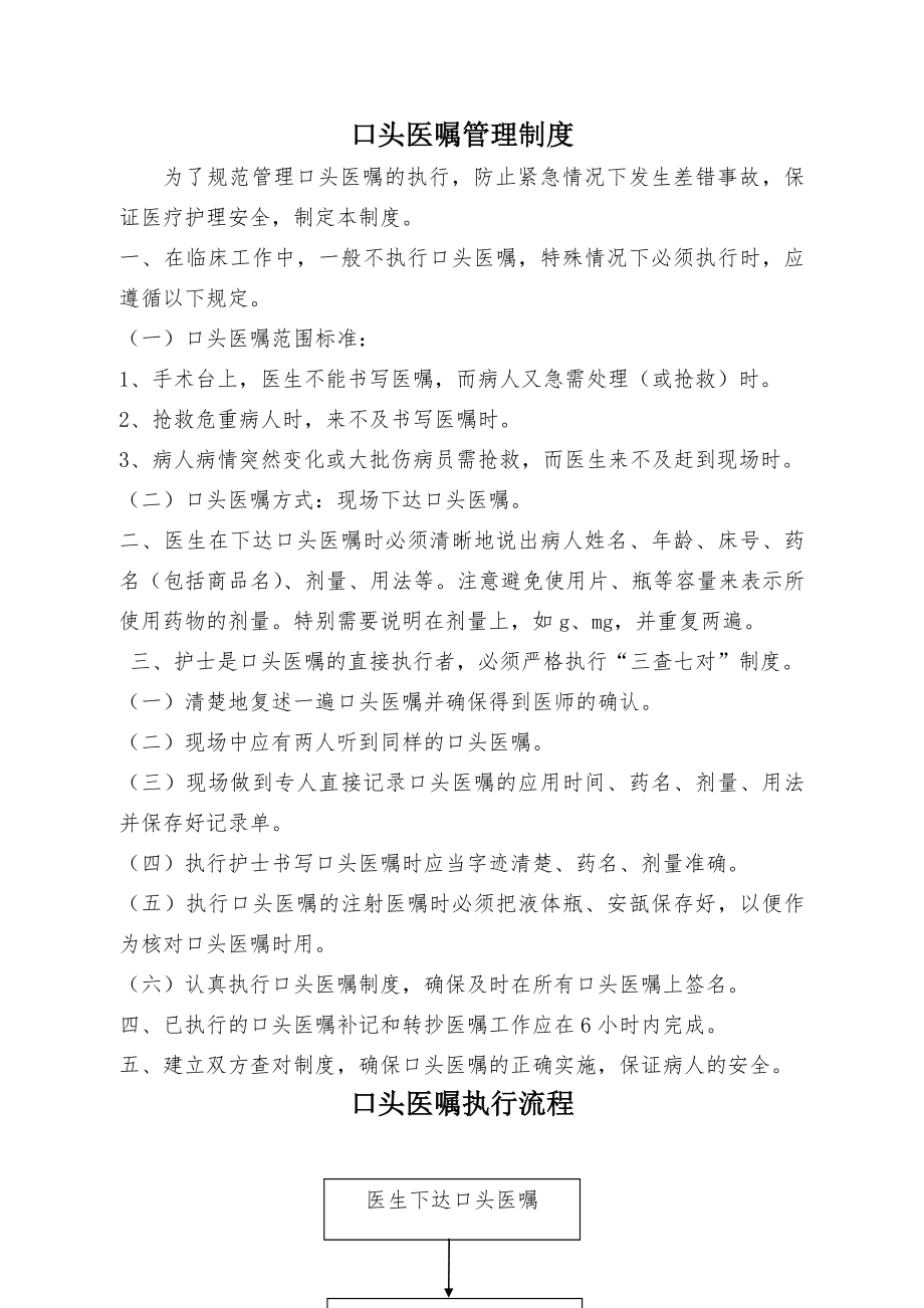 执行口头医嘱管理制度.docx_第1页