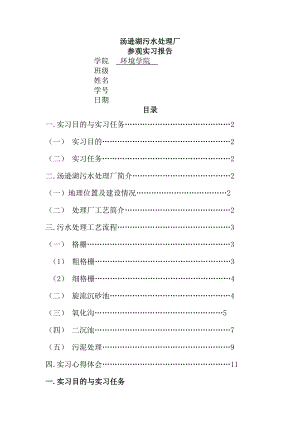 汤逊湖污水处理厂参观实习报告.doc