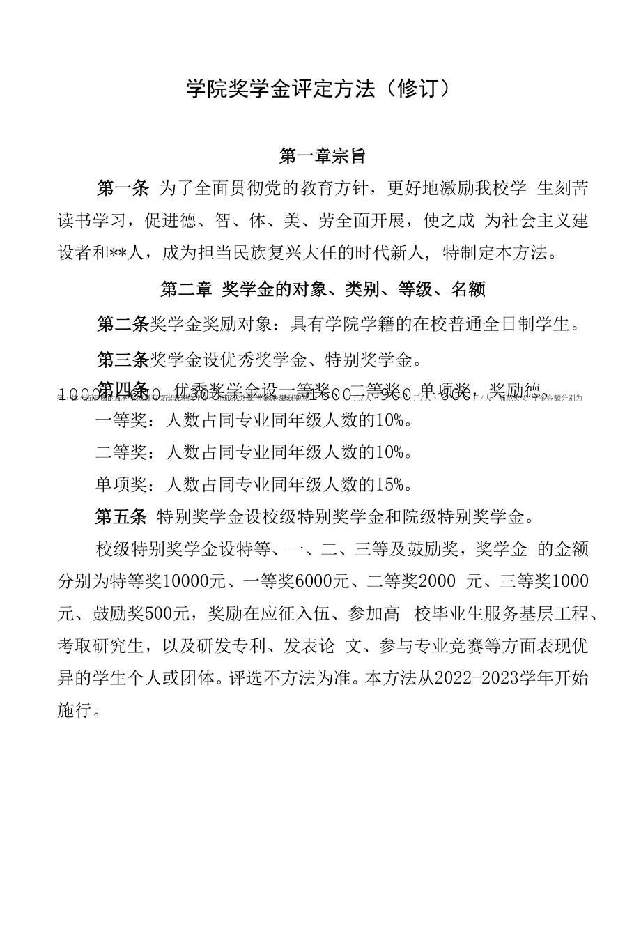 学院奖学金评定办法（修订）.docx_第1页