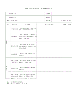 混凝土砌石体砌筑施工质量验收评定表.docx