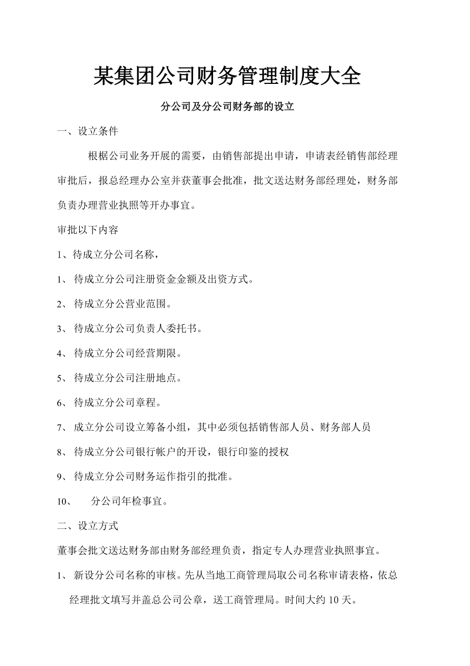 某集团分公司财务管理制度大全.doc_第1页