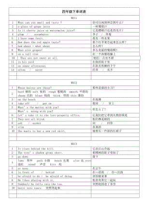 沪教版四年级下单词表.doc