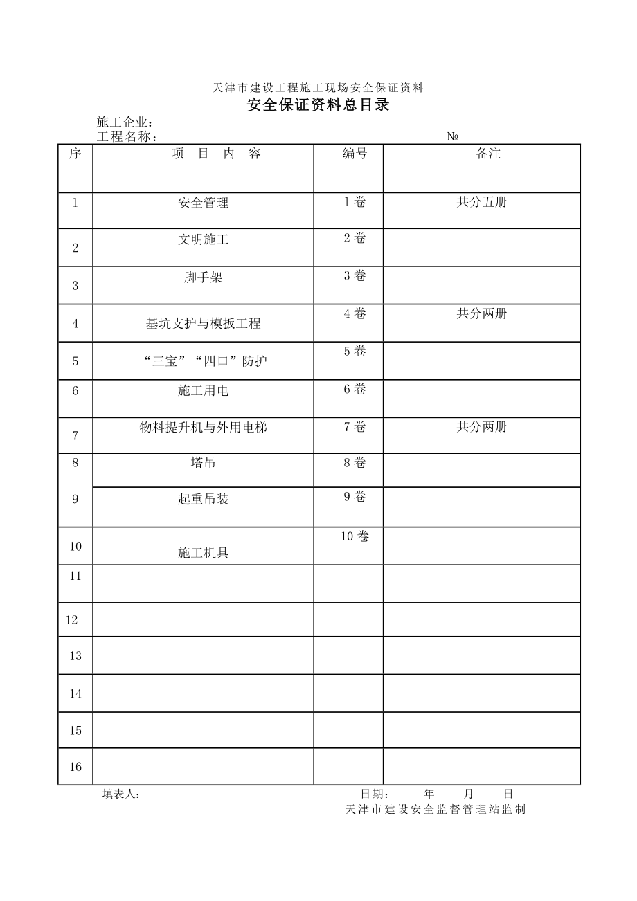 天津市建设工程施工现场安全保证资料精华版 word版.doc_第2页