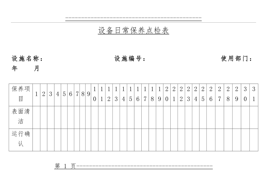 QMST-QR-015 设备日常保养点检表(3页).doc_第1页