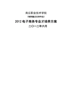 电子商务人才培养方案(高职院校).doc