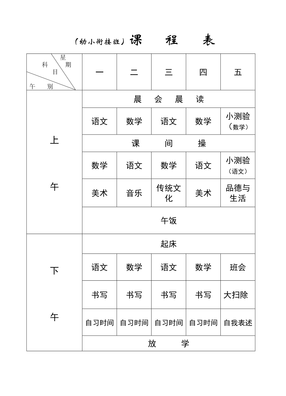 幼儿园暑期幼小衔接课程表,作息时间表.doc_第2页