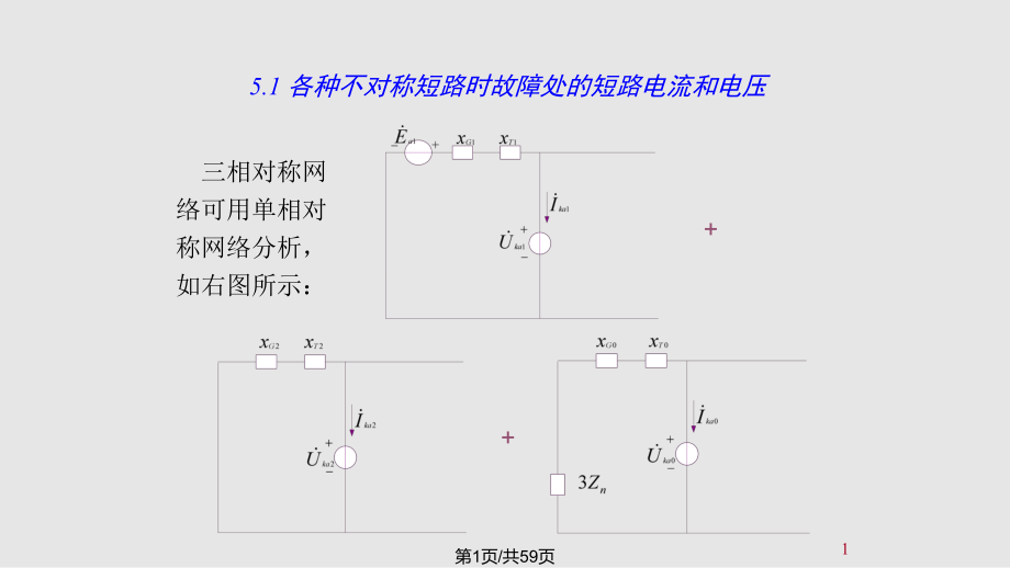 电力系统暂态分析不对称故障的分析计算.pptx_第1页