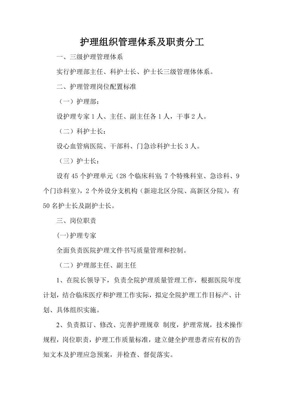 护理组织管理体系及职责分工3.doc_第1页