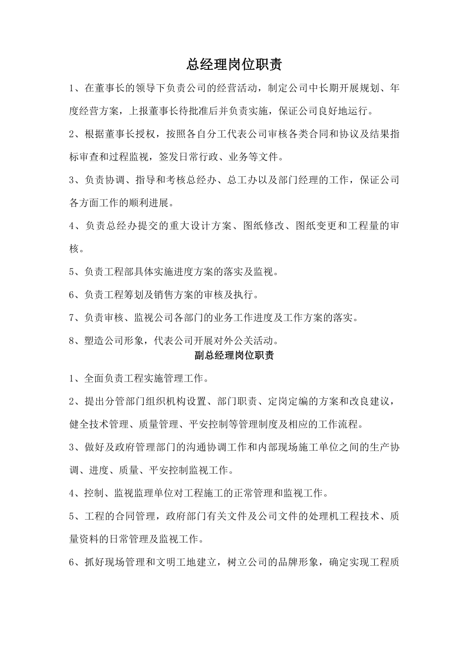 房地产公司岗位职责制度.docx_第1页