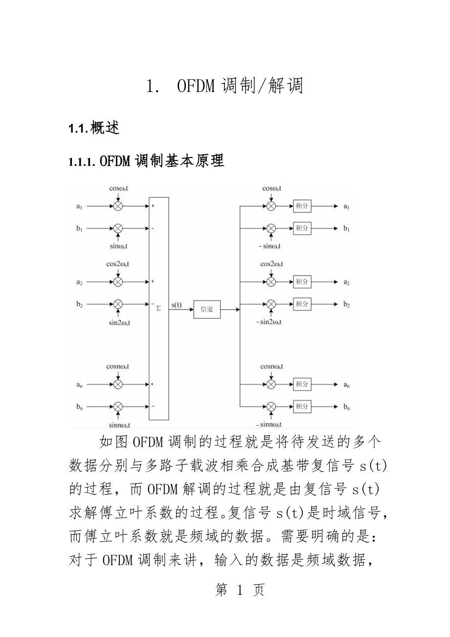 OFDM调制的过程及原理解释-个人笔记(50页).doc_第1页