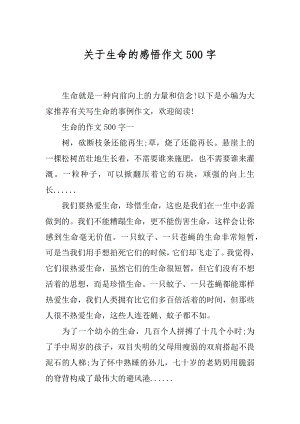 关于生命的感悟作文500字.docx