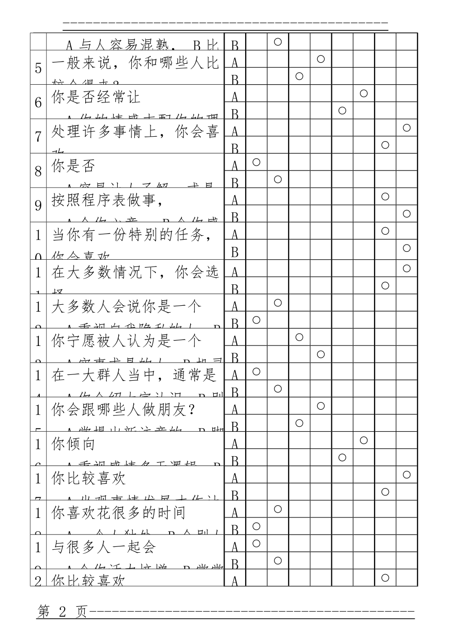 MBTI职业性格测试题目与答案(附带表格)(16页).doc_第2页