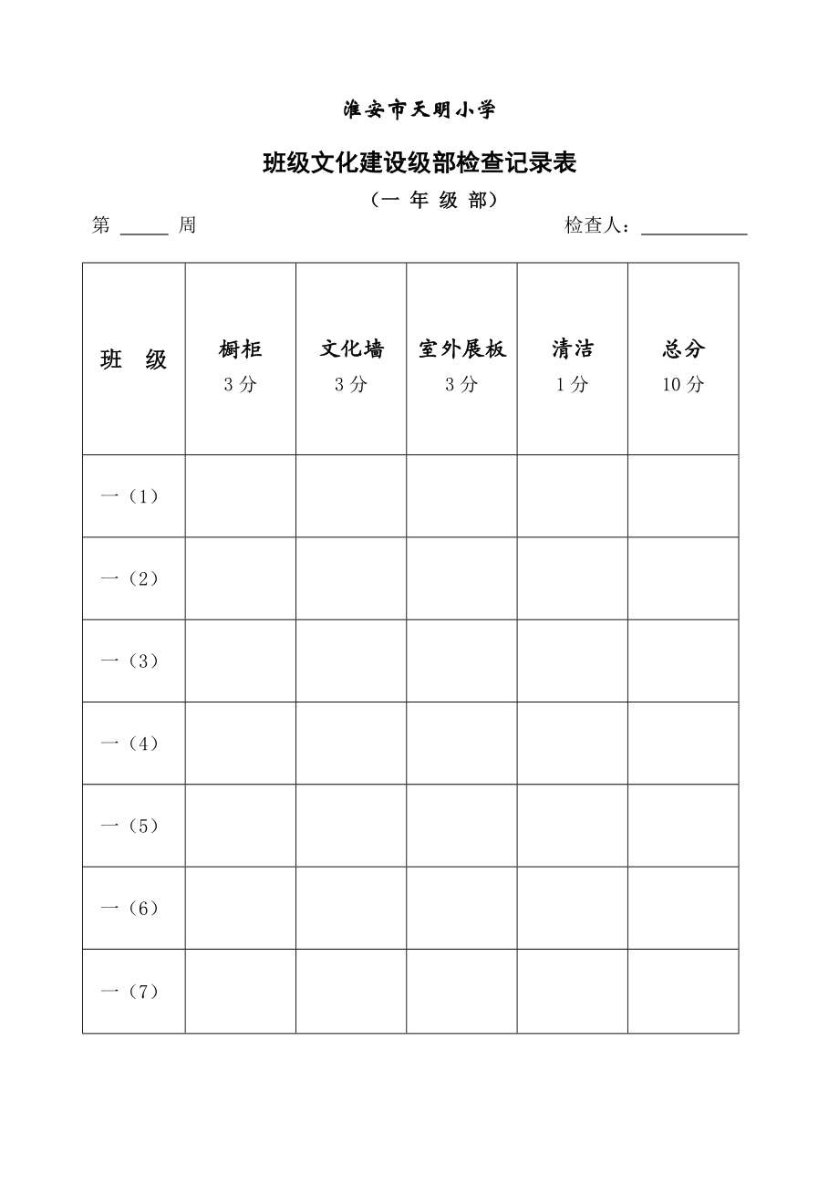 班级文化检查表.doc_第1页