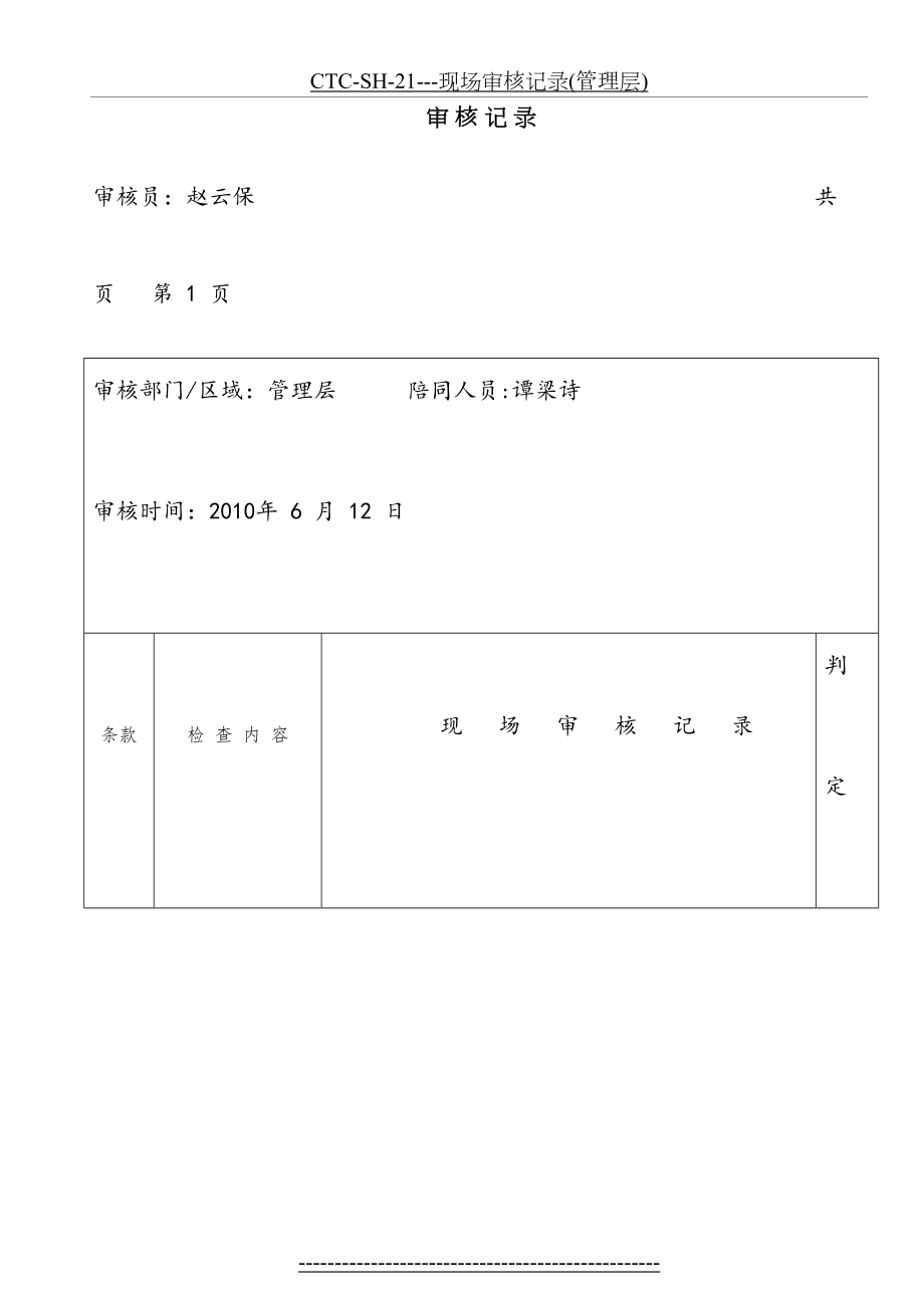 最新CTC-SH-21---现场审核记录(管理层).doc_第2页