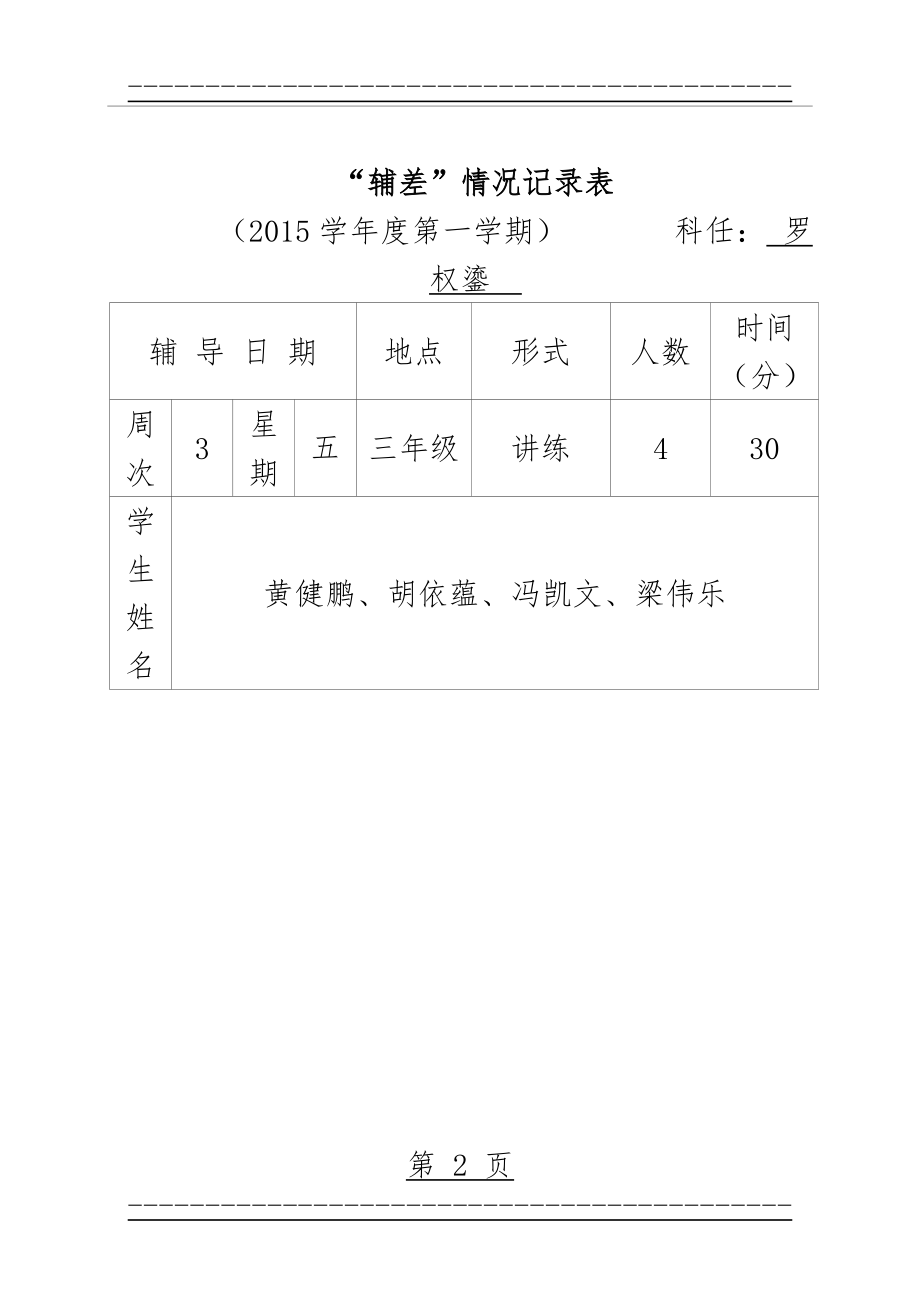 “辅差”情况记录表(三年级数学)(36页).doc_第2页