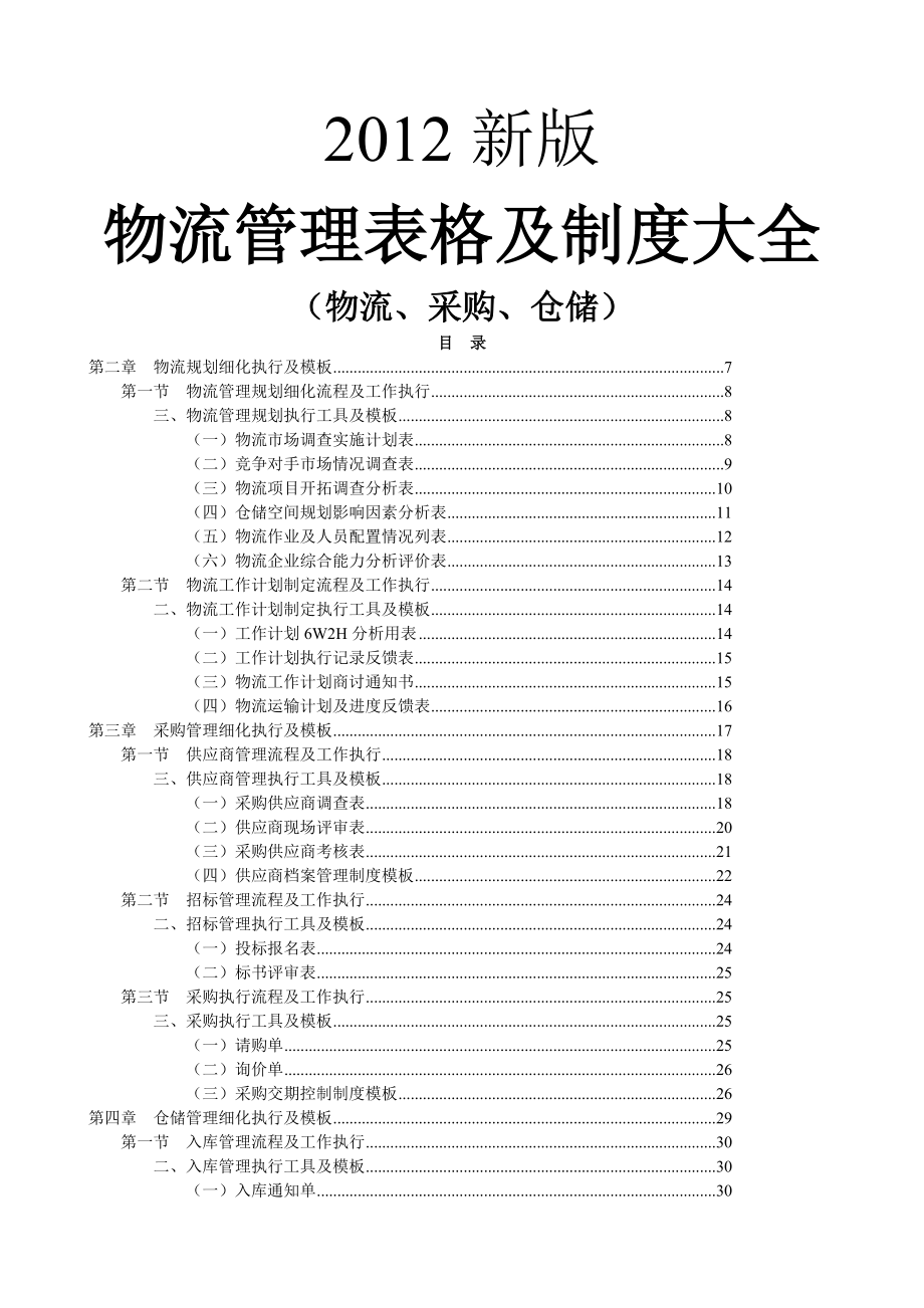 物流管理表格与制度大全.doc_第1页