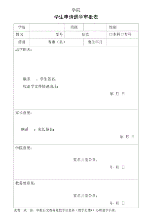 学院学生申请退学审批表.docx